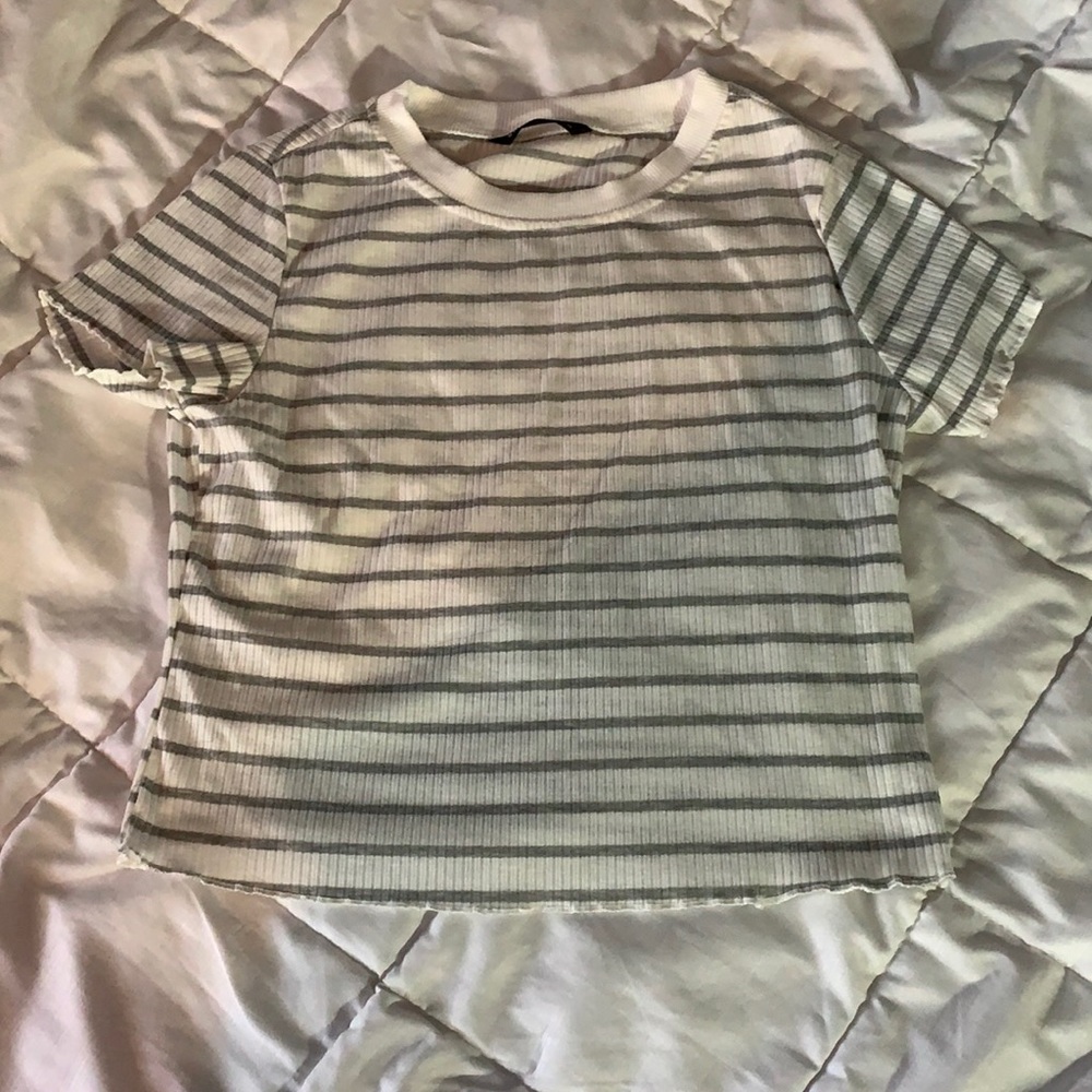 Grey And White Shirt